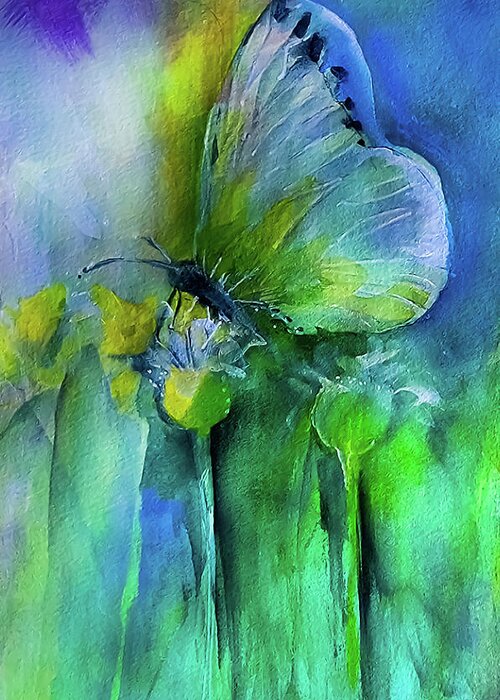 Butterfly Greeting Card featuring the painting The Beautiful Life Of A Bug by Lisa Kaiser