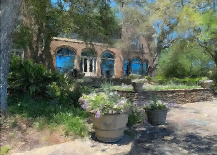 Gardens Greeting Card featuring the painting The Bellingrath Home by Gary Arnold
