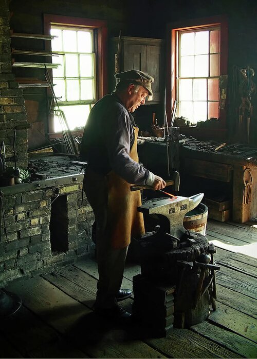 Old Greeting Card featuring the photograph The Blacksmith by Scott Olsen