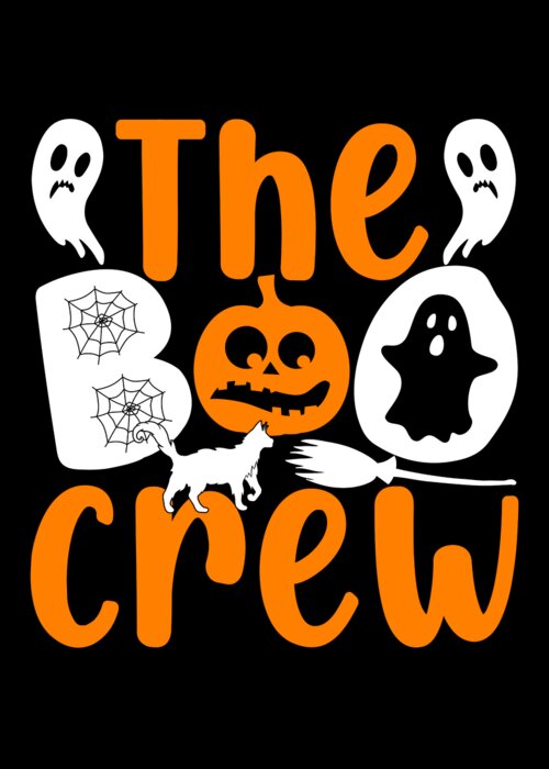 Halloween Greeting Card featuring the digital art The Boo Crew Halloween by Flippin Sweet Gear