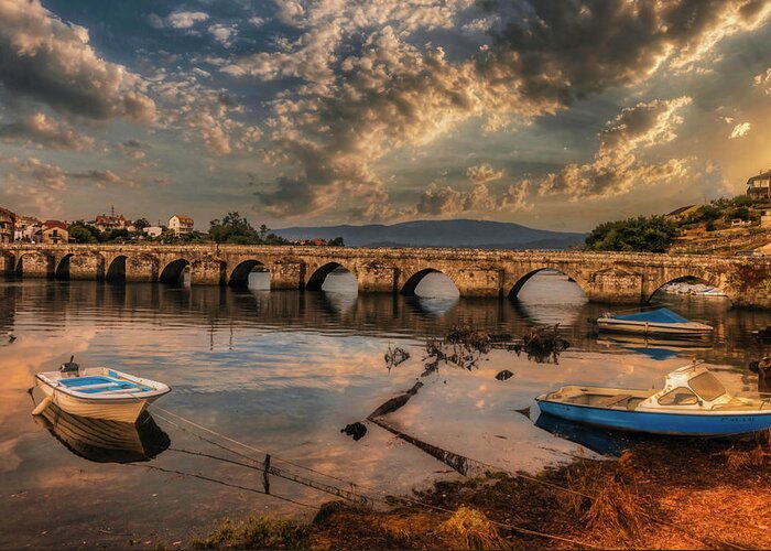 Ponte Sampaio Greeting Card featuring the photograph The Bridge of Sampaio by Micah Offman