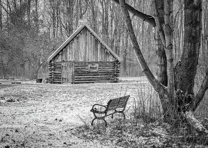 Log Cabin Greeting Card featuring the photograph The Cabin at Baltimore Woods by Rod Best