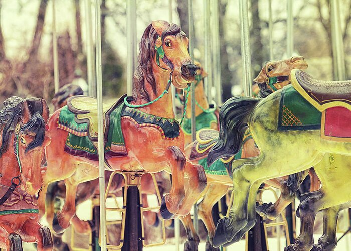 Winter Greeting Card featuring the photograph The Carousel by Carrie Ann Grippo-Pike
