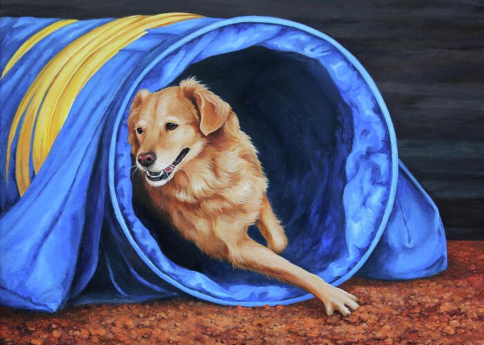 Dog Greeting Card featuring the painting The Champion by Lucy West