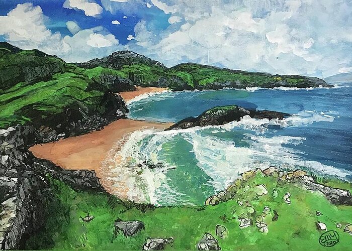 Ireland Greeting Card featuring the painting The Coast by Eileen Backman
