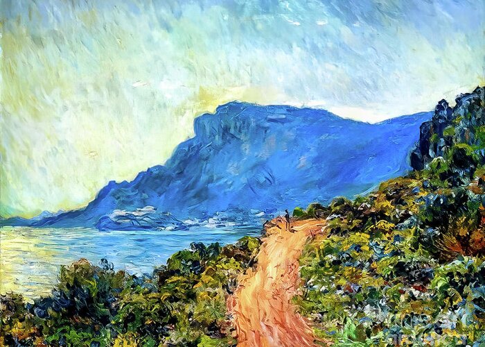 Corniche Greeting Card featuring the painting The Corniche of Monaco by Claude Monet 1884 by Claude Monet