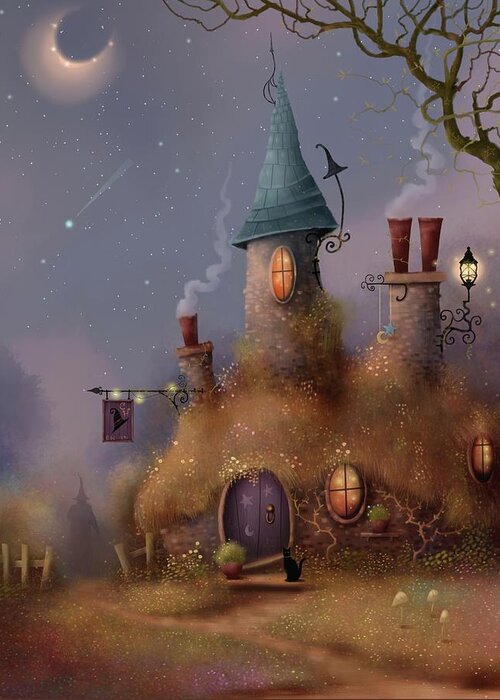 Fairy House Greeting Card featuring the painting The Crooked Hat by Joe Gilronan