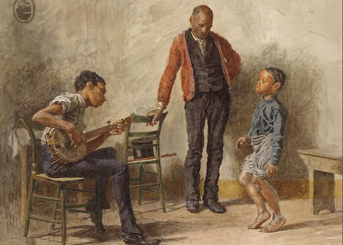 19th Century Art Greeting Card featuring the drawing The Dancing Lesson, 1878 by Thomas Eakins