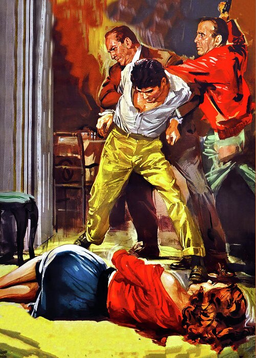 Desperate Greeting Card featuring the painting ''The Desperate Hours'', 1955, movie poster painting by Movie World Posters