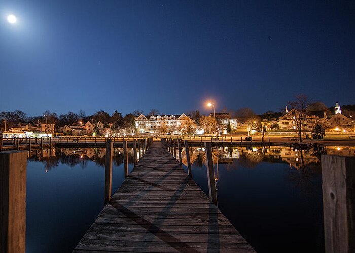 Docks Greeting Card featuring the photograph The Docks - Meredith, NH by Trevor Slauenwhite