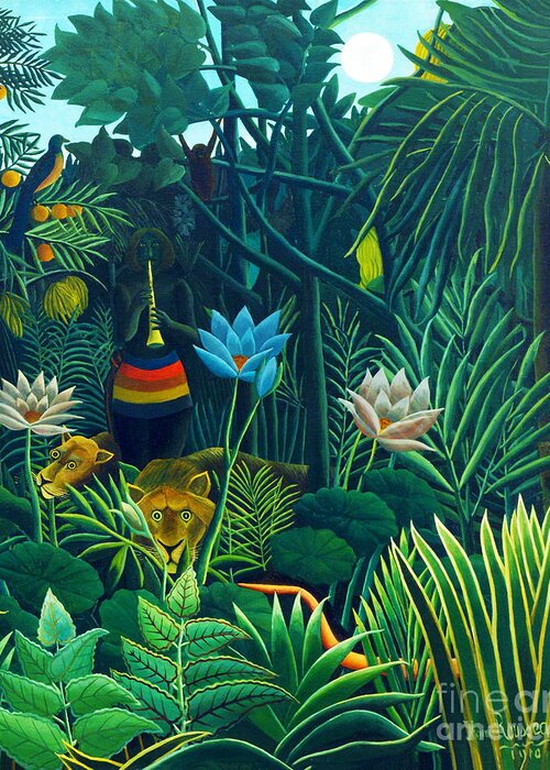The Dream Greeting Card featuring the painting The dream detail by Henri Rousseau