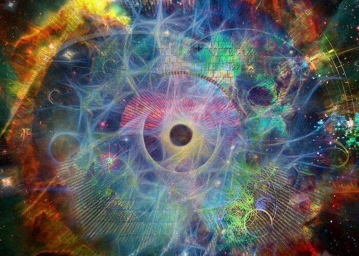 Space Greeting Card featuring the digital art The Eye of Time by Bruce Rolff