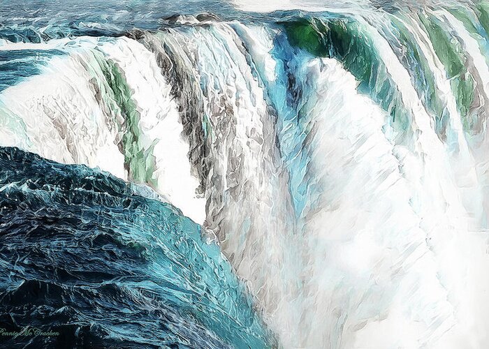 Niagara Falls Greeting Card featuring the digital art The Falls by Pennie McCracken