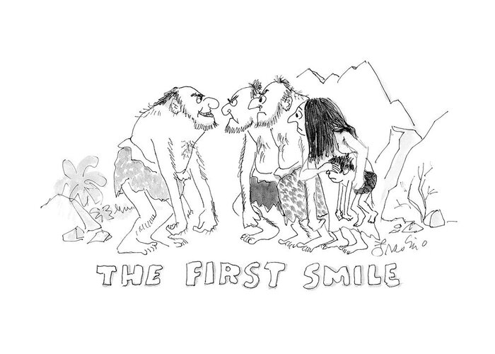 A26113 Greeting Card featuring the drawing The First Smile by Edward Frascino