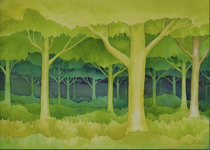 Kim Mcclinton Greeting Card featuring the painting The Forest for the Trees by Kim McClinton