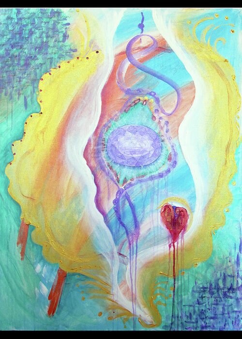 Gem Greeting Card featuring the painting The Gem of Forgiveness by Feather Redfox