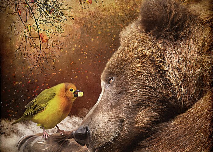 Bear Greeting Card featuring the digital art The Gift by Maggy Pease