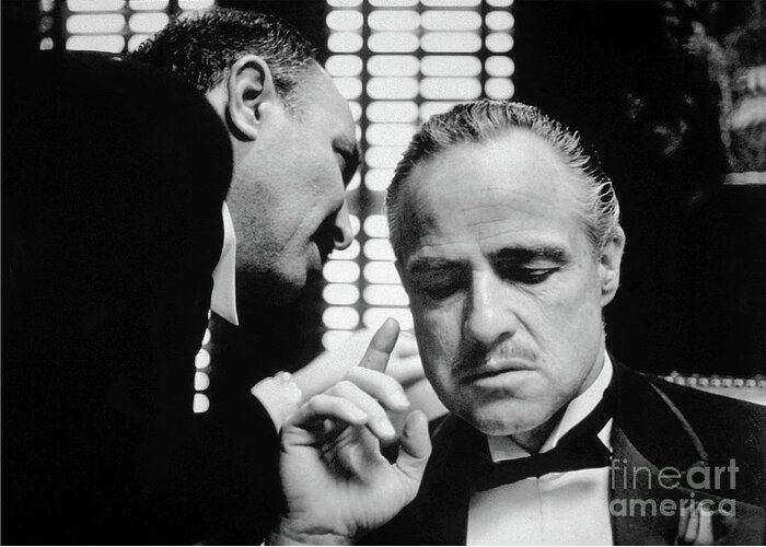 Marlon Greeting Card featuring the photograph The Godfather - Brando by Doc Braham
