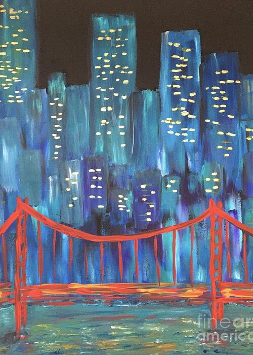 Cities Greeting Card featuring the painting The Golden Gate by Debora Sanders