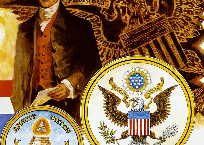 John Swatsley Greeting Card featuring the painting The Great Seal Of The United States by John Swatsley