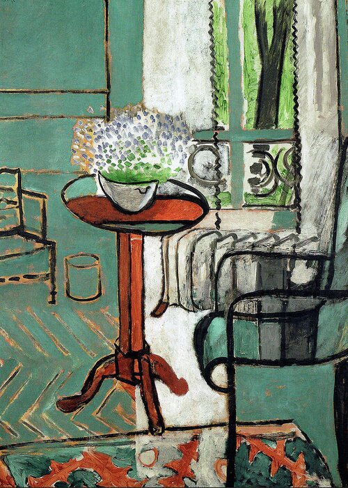 Matisse Greeting Card featuring the painting Henri Matisse - The Green Room by Jon Baran