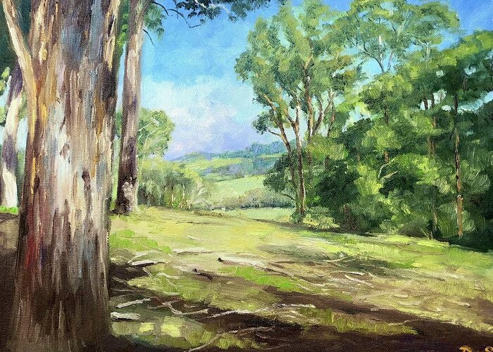 Gippsland Greeting Card featuring the painting The Gurdies Gippsland West by Dai Wynn