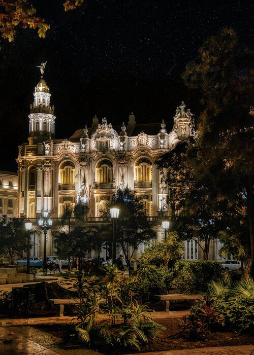 Hotel Inglaterra Greeting Card featuring the photograph The Hotel Inglaterra seen from the garden by Micah Offman