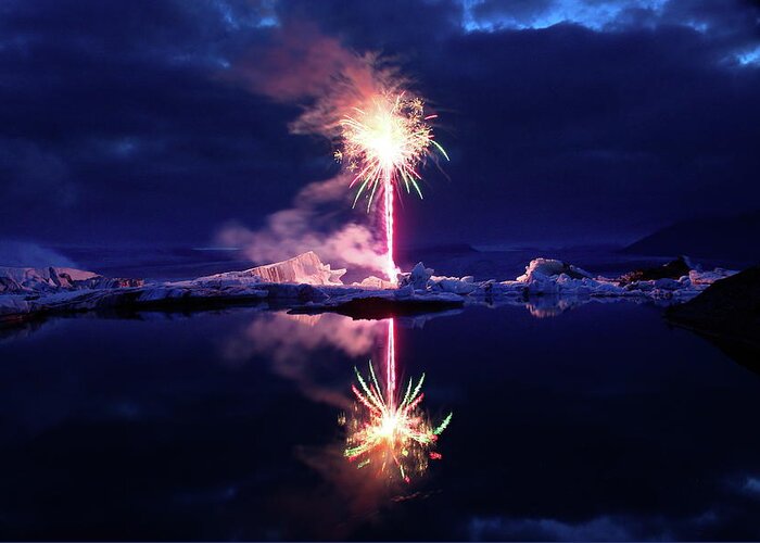 Fireworks Greeting Card featuring the photograph The ice candle by Christopher Mathews