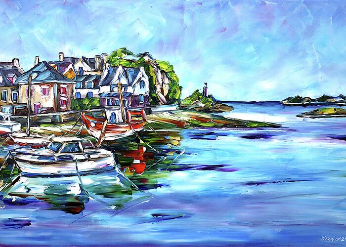 Loguivy De La Mer Greeting Card featuring the painting The Islands Of Brittany by Mirek Kuzniar