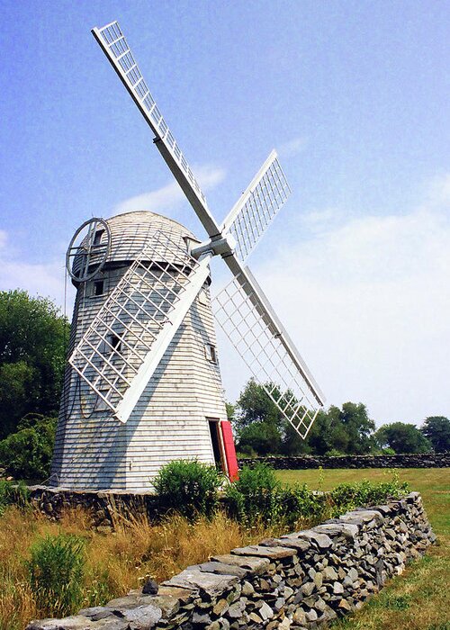 Windmill Greeting Card featuring the photograph The Jamestown Windmill by Jim Feldman
