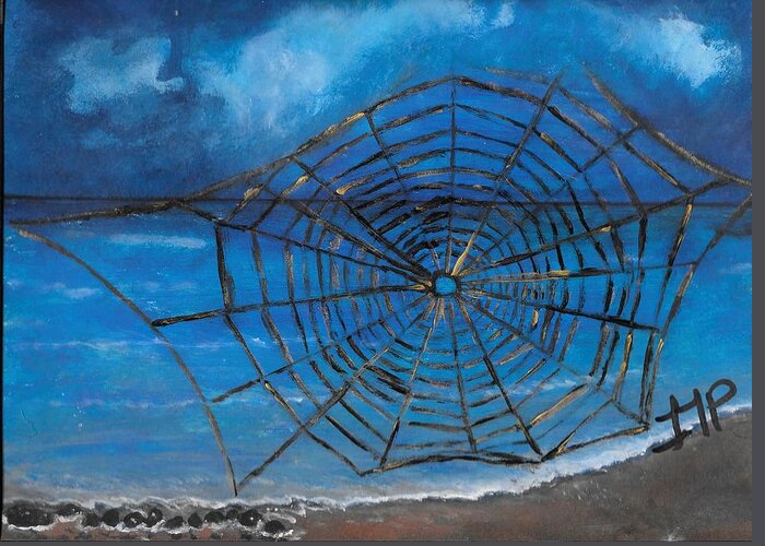Spider Greeting Card featuring the painting The Knit of Nature by Esoteric Gardens KN