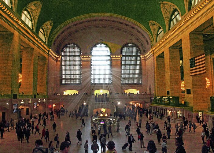 Grand Central Terminal Greeting Card featuring the photograph The Light of Grand Central by Jessica Jenney