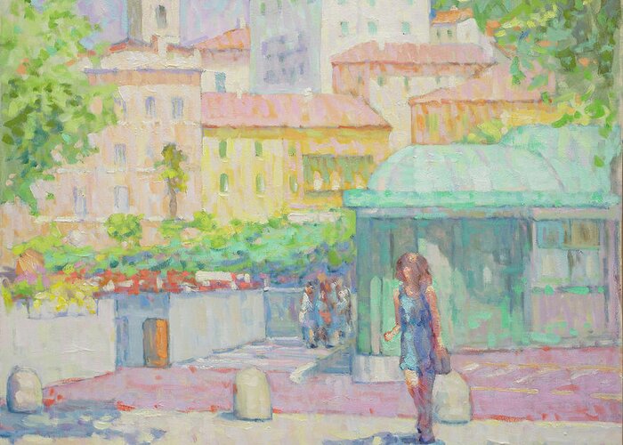 Plein-air Greeting Card featuring the painting The Liveliness of Color by Jerry Fresia