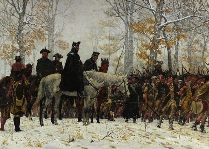 March Greeting Card featuring the painting The March to Valley Forge, Dec 19, 1777 by William Trego