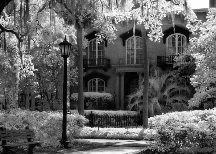 Mercer Williams House Greeting Card featuring the photograph The Mercer Williams House in Savannah by Jeffrey Holbrook