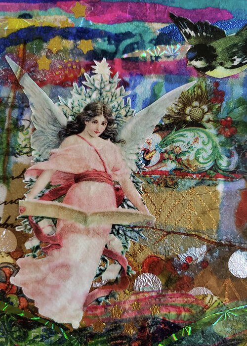  Greeting Card featuring the mixed media The Messenger by Deborah Cherrin