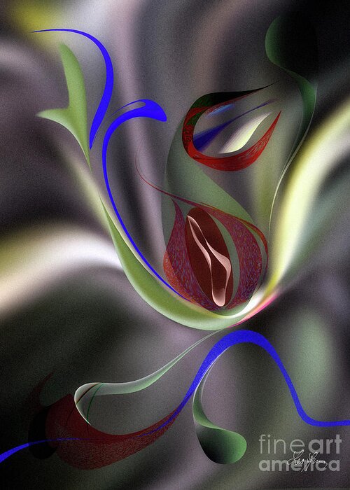 Mystery Greeting Card featuring the digital art The Mystery Of The Shape Of Flowers by Leo Symon