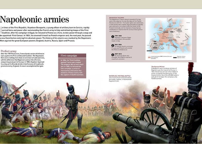 Grande Armee Greeting Card featuring the digital art The Napoleonic army by Album