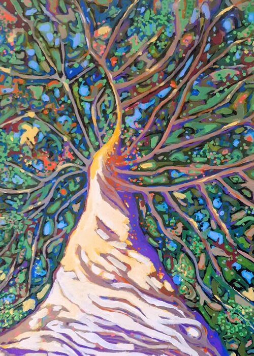 Oil Painting Greeting Card featuring the painting The Oak Tree by Marysue Ryan