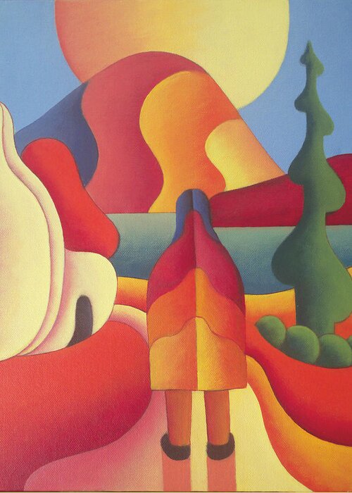 Pilgrimage Greeting Card featuring the painting The Pilgrimage to the sacred mountain by Alan Kenny