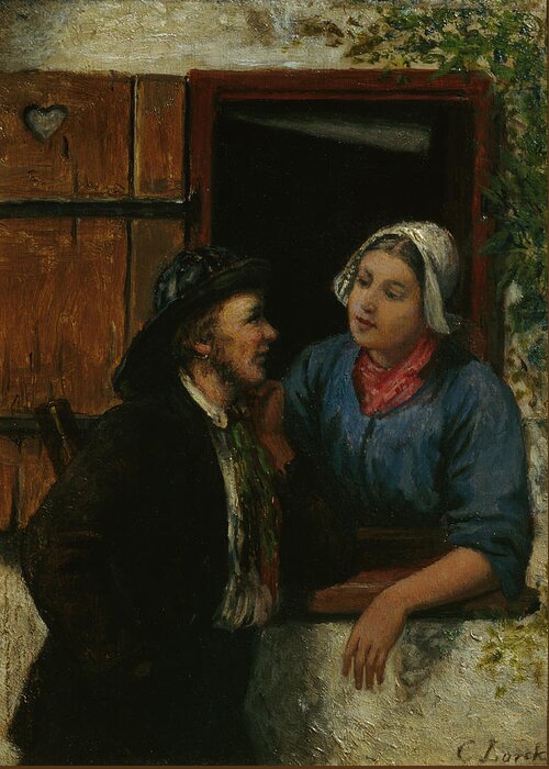 Carl Lorck Greeting Card featuring the painting The pilot and his wife, 1881 by O Vaering by Carl Lorck