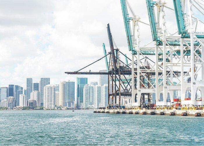 Port Greeting Card featuring the photograph The Port of Miami by Maria Kray