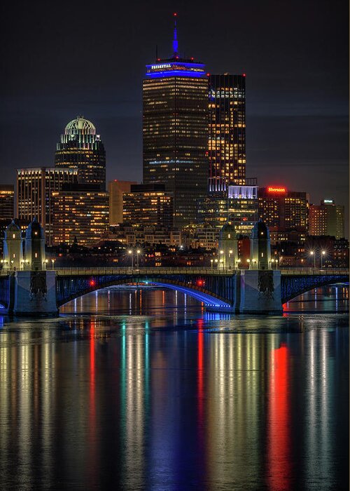 Boston Greeting Card featuring the photograph The Prudential at Dusk by Kristen Wilkinson