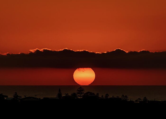Chriscousins Greeting Card featuring the photograph The Red Sun by Chris Cousins