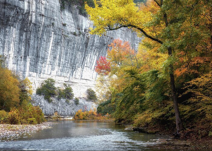 Buffalo River Greeting Card featuring the photograph The River Under The Cliff by James Barber