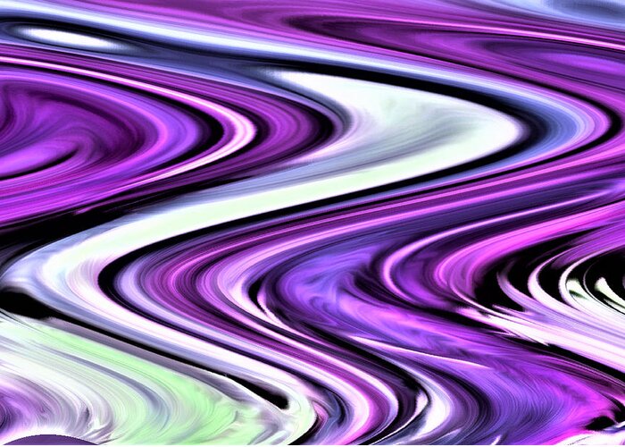 Abstract Greeting Card featuring the digital art The River's Bend - Abstract by Ronald Mills