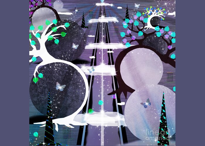 Spiritual Art Greeting Card featuring the digital art The Road To Realization by Diamante Lavendar