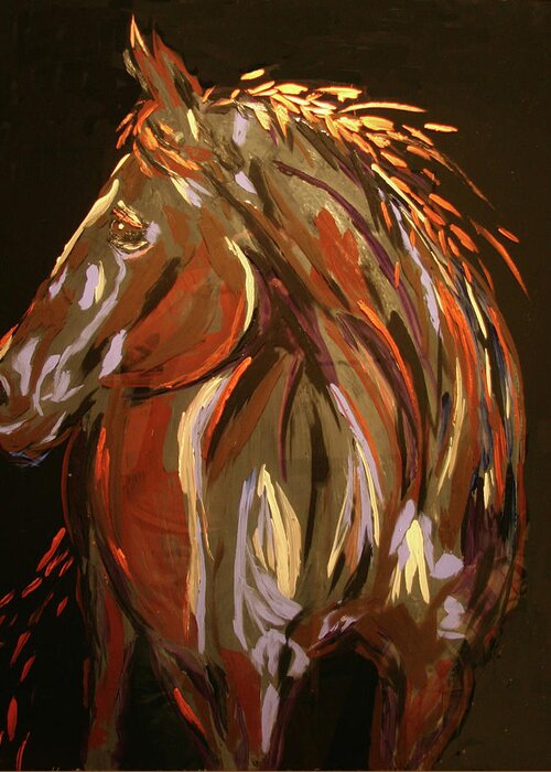 Horse Greeting Card featuring the painting The Sentenial by Marilyn Quigley