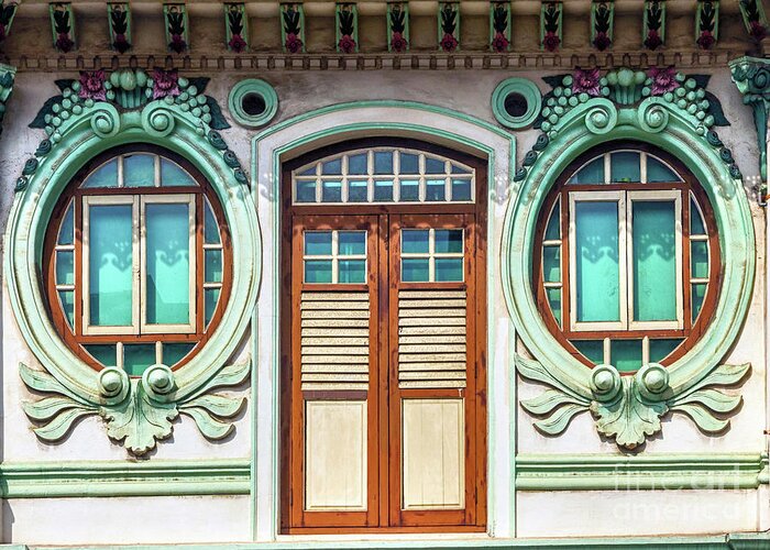 Singapore Greeting Card featuring the photograph The Singapore Shophouse 31 by John Seaton Callahan