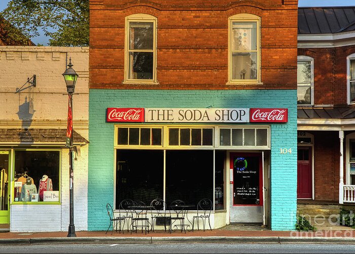 Soda Shop Greeting Card featuring the photograph The Soda Shop by Amy Dundon
